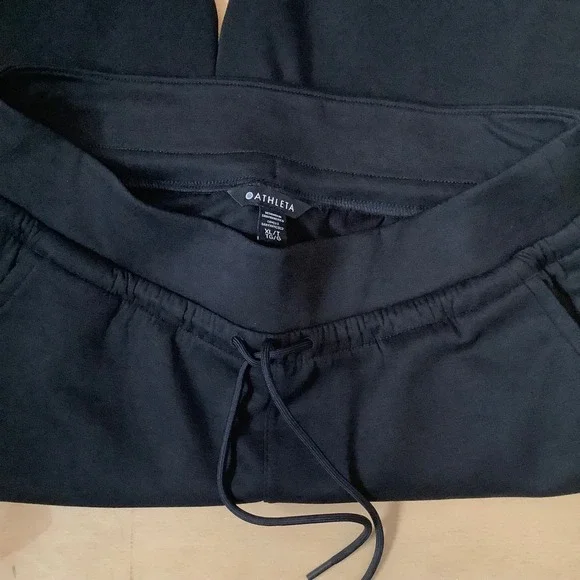 Athleta Coaster Luxe Wide Leg Pants Black Drawstring High Rise XL Tall - Picture 3 of 12